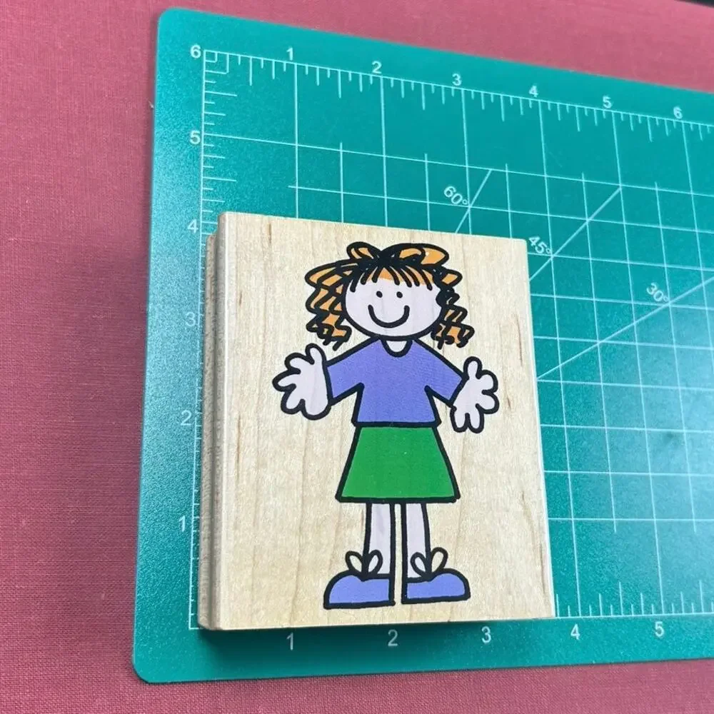 Kids Heros- Set of 2 - Just Hannah Just Danny- Boy Girl- 1999 Rubber Stamps 4x3